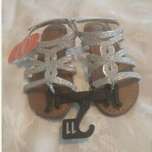 WONDER NATION GIRLS RHINESTONE FASHION STRAP SANDALS NEW WITH TAG LITTLE GIRL 11
